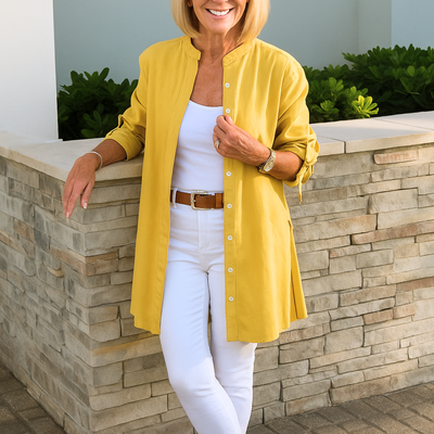 Margaret™ - Elegant Skjortblus Med Rosettärmar