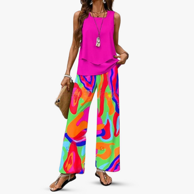 Amara™ - Premium Tvådelad Set med Ärmös Topp och Byxor