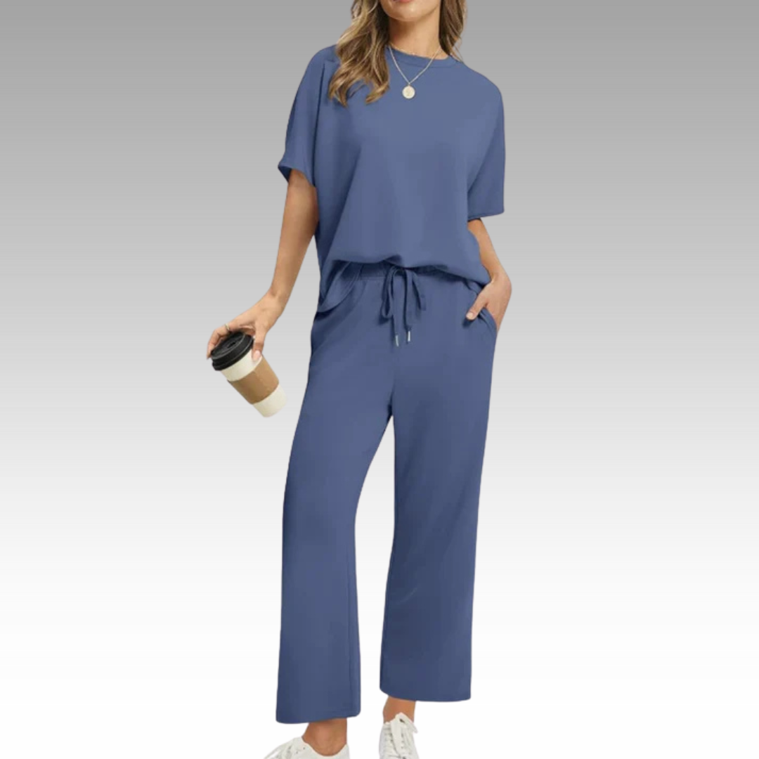 Bella™ - Avslappnad Topp- och Byxset för Kvinnor