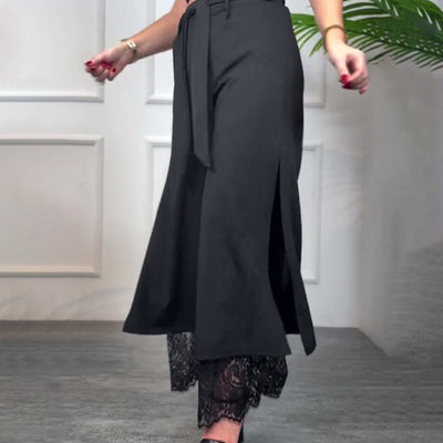 Lacera™ – Stilfulla Vida Byxor med Genomskinligt Spetsfoder