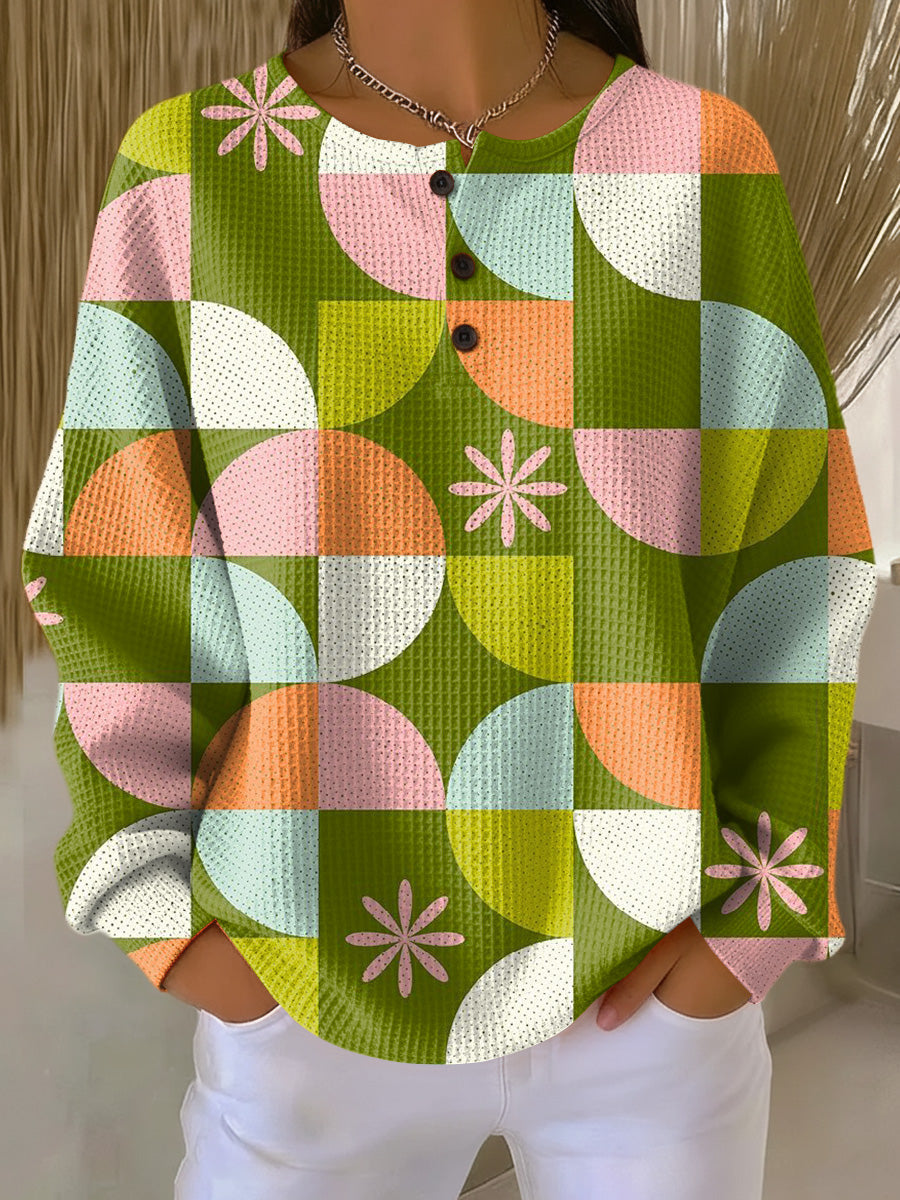 Saga | Tröja med Abstrakt Rutig Mönster