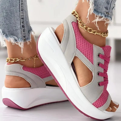 Carolin™ - Ortopediska Snörsandaler med Komfort och Stil