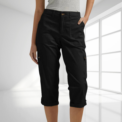 Daria™ - Enfärgade Avslappnade Cargocapribyxor Med Flera Fickor