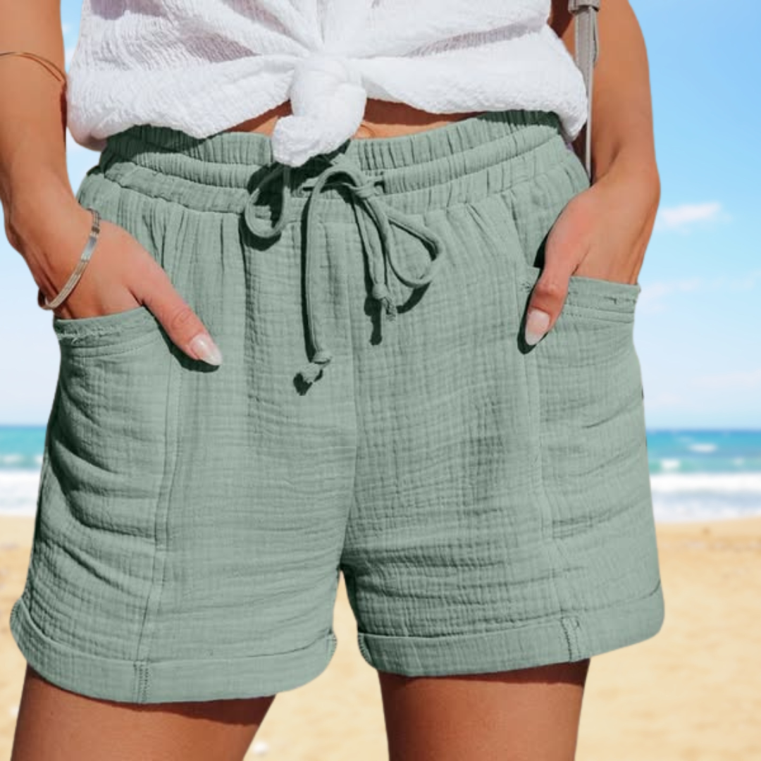 Chiara™ - Somriga avslappnade shorts med dragsko och fickor