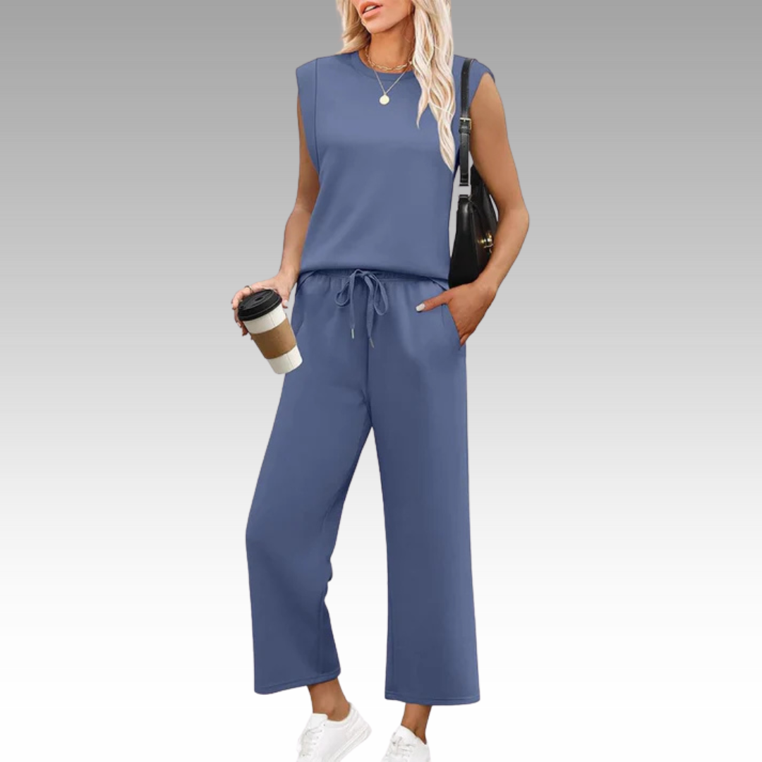 Evangeline™ - Feminint Tvådelat Set – Mjukt, Elegant och Stilrent