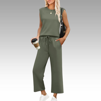 Evangeline™ - Feminint Tvådelat Set – Mjukt, Elegant och Stilrent