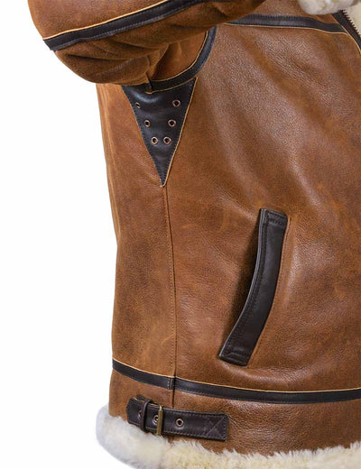 Aron - Bomberjacka med Huva i Fuskpäls